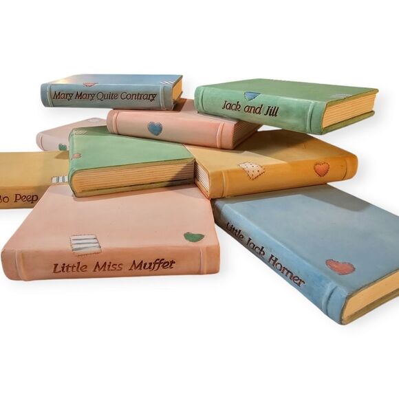 Vintage Pastel 1993 Priscilla Hillman Baby Nursery Rhyme Book Shelf Decor - Picture 4 of 9